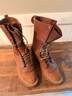 Nicks Handmade Boots – Custom Leather Work Boots – Vibram Sole, Size 8EE